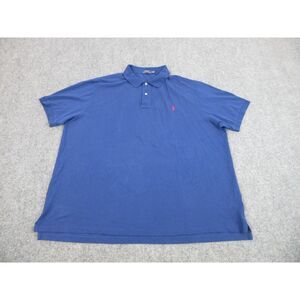 Ralph Lauren Polo Shirt Mens Adult 4XB Blue Red Pony Logo Casual‎ Rugby Preppy